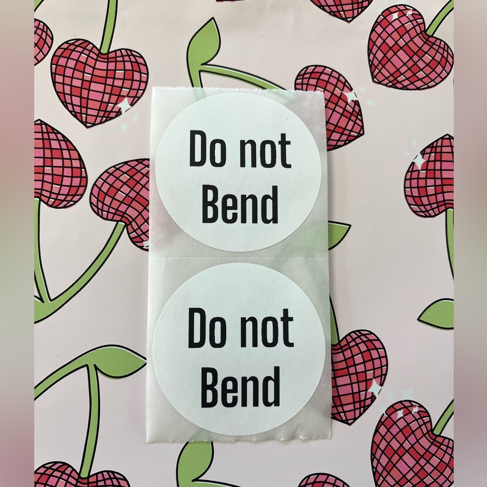 100 -Custom Made Do Not Bend Stickers 2”